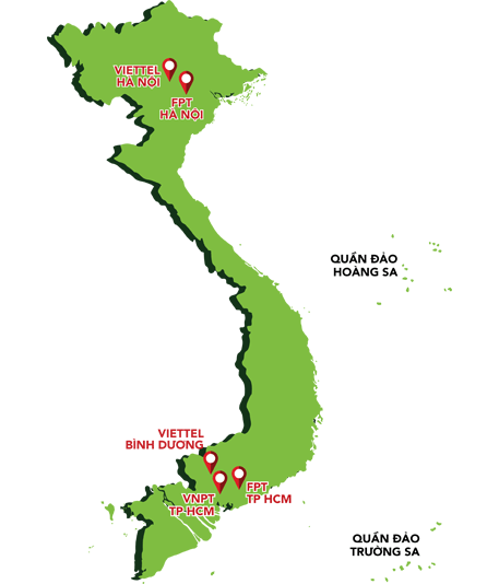 Bản đồ khu vực datacenter của VinaCIS